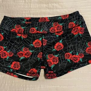 Floral Spiderweb Print Shorts